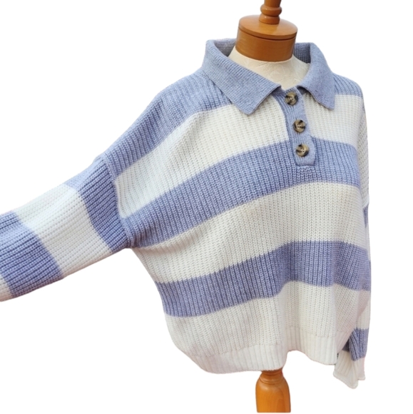 Knit Stripe Longsleeve oversize Sweater - Picture 8 of 10